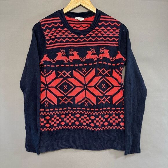 Gap Knit Sweater Winter Snowflake Graphic Women’s Size Medium Preppy Style - Picture 1 of 9